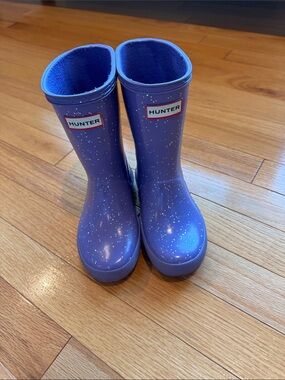 Hunter Kids Purple Glitter Rain Boots